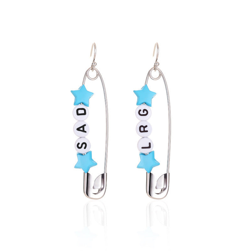 Cold Wind Inspired Personalized Pin Necklace Paper Clip Clavicle Chain Pair