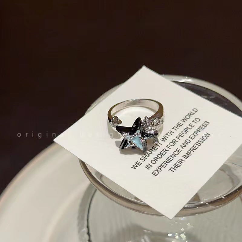 Women's Imitation Cat's Eye Stone Star Couple Ring Trendy Index Finger Niche Wholesale