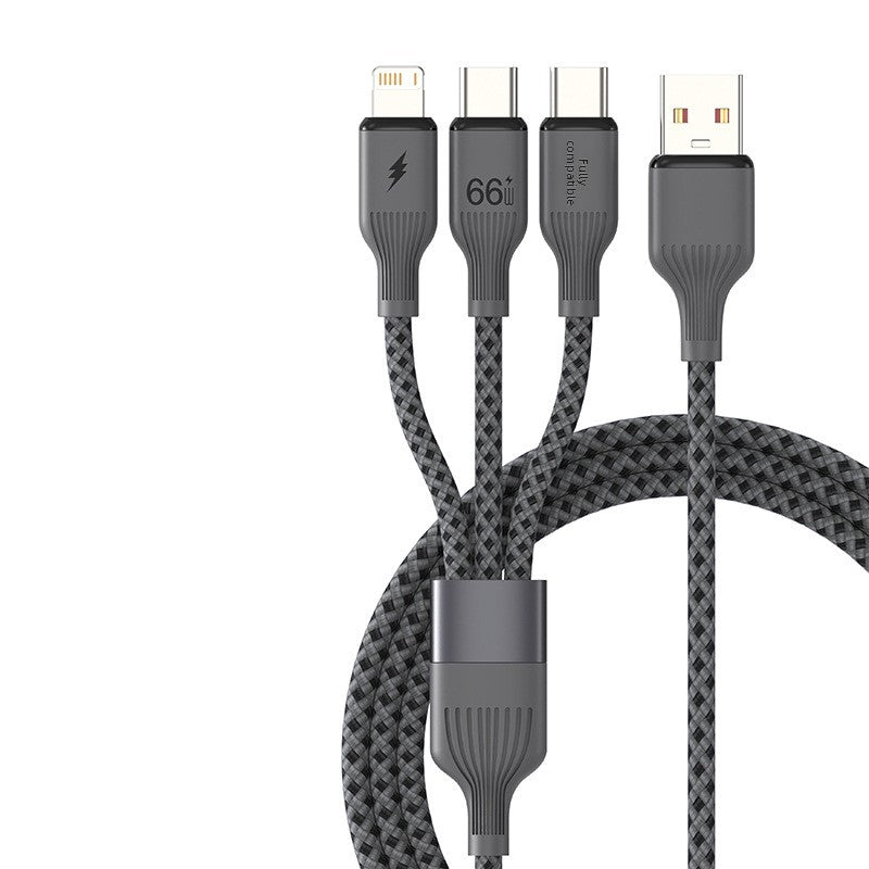 3-in-1 Fast Charging Cable - 6A Universal (iPhone/Android/Type-C)