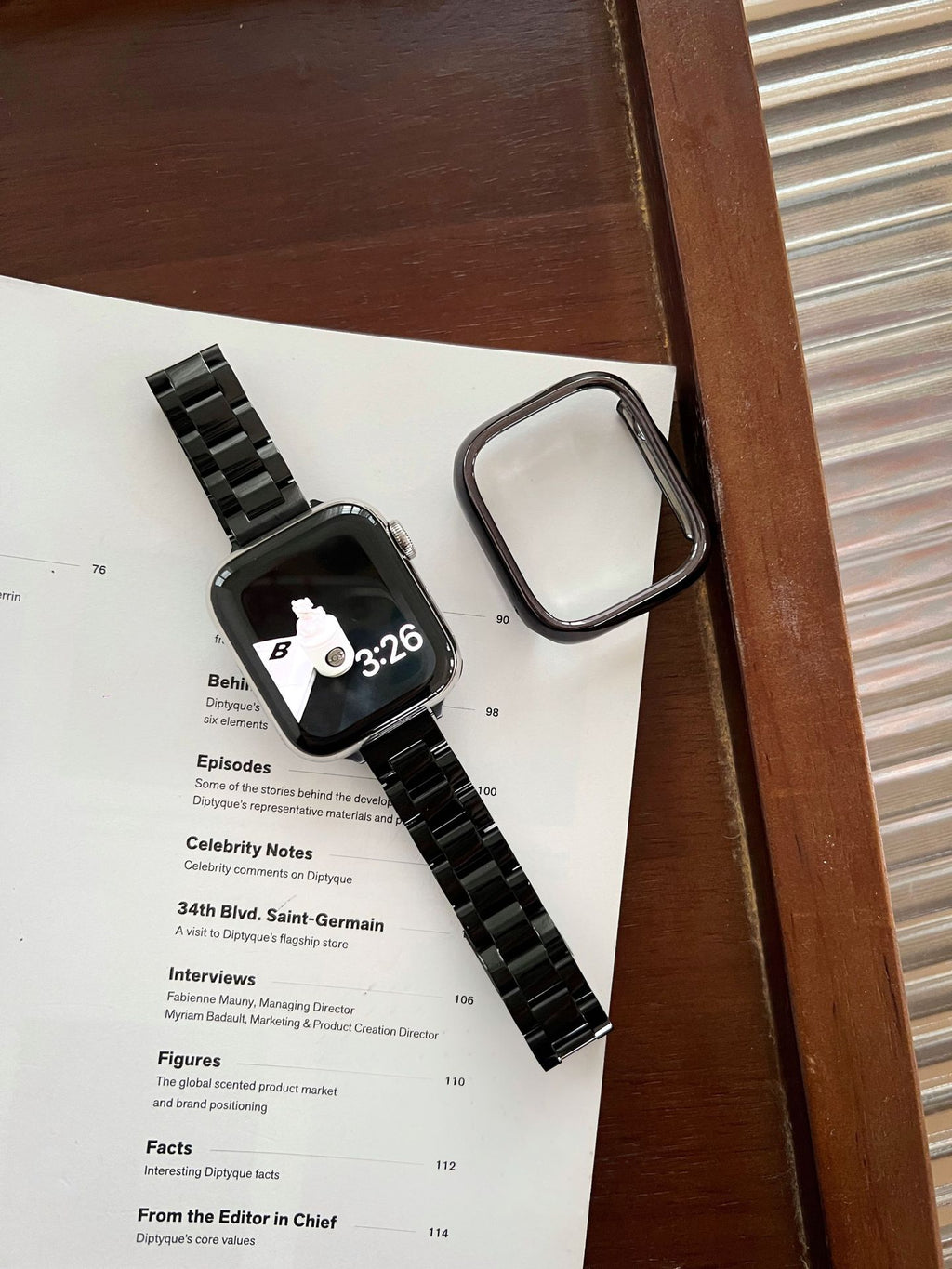 Glossy Slim Triple-Bead Stainless Band for Apple Watch