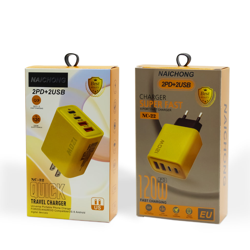 Apple Compatible 120W Multi-Port Charger US EU UK Dual Type-C Cross-Border Set