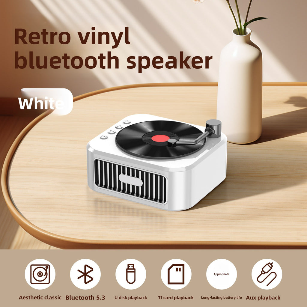 Vinyl Record Style Retro Karaoke Bluetooth Speaker Portable High Quality Sound