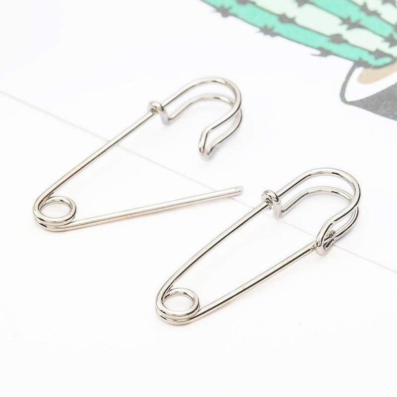 Cold Wind Inspired Personalized Pin Necklace Paper Clip Clavicle Chain Pair