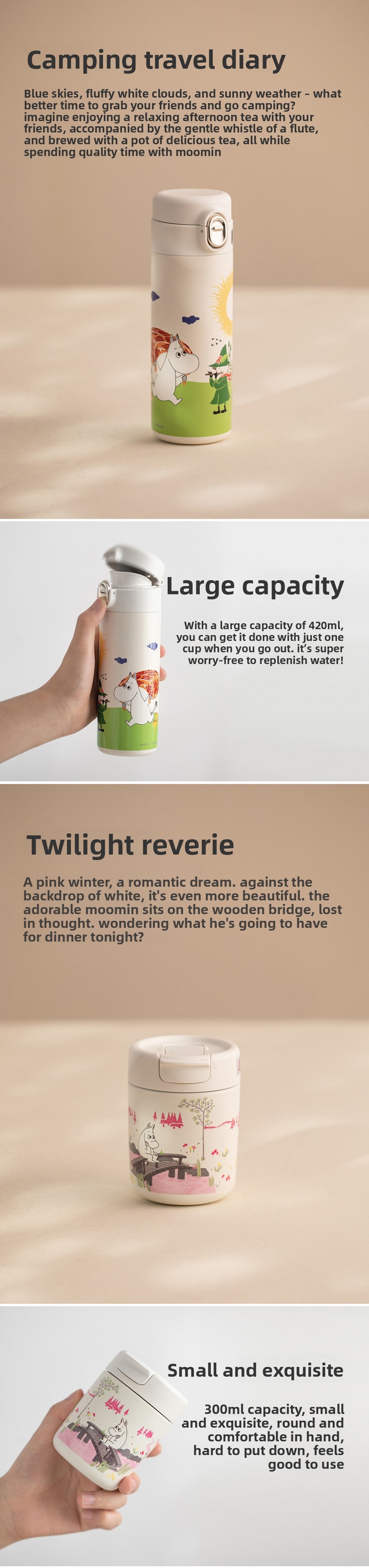 Finland Moomin Cute Portable Stainless Steel Kids Coffee Water Cup