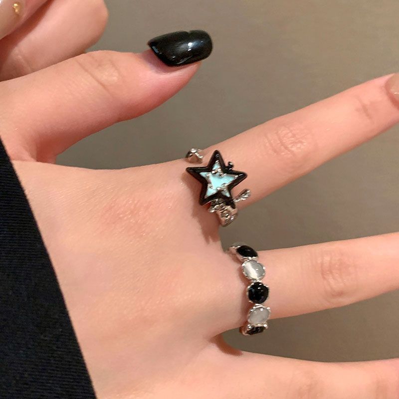 Women's Imitation Cat's Eye Stone Star Couple Ring Trendy Index Finger Niche Wholesale