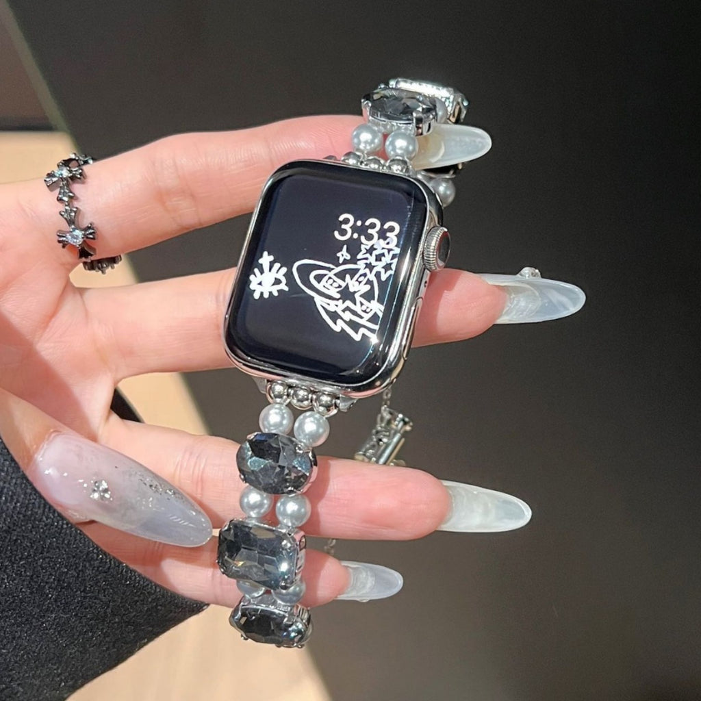 Pearl Square Diamond Zipper Watch Band