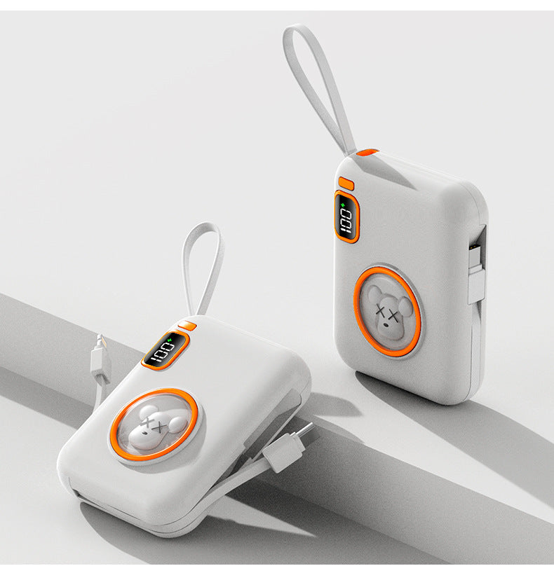 66W Cartoon Power Bank 20000mAh - Built-in Cable with Custom Logo