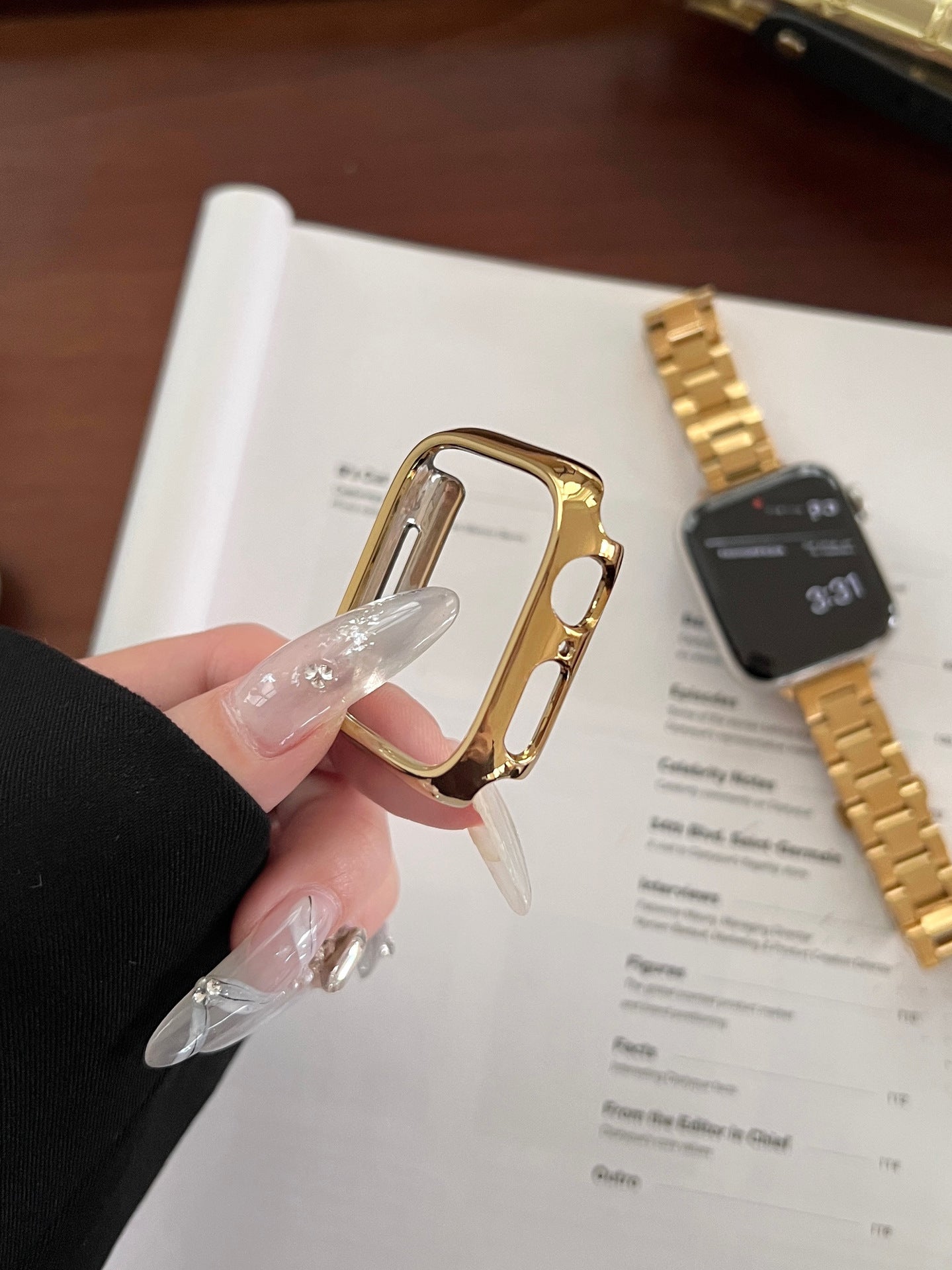 Glossy Slim Triple-Bead Stainless Band for Apple Watch