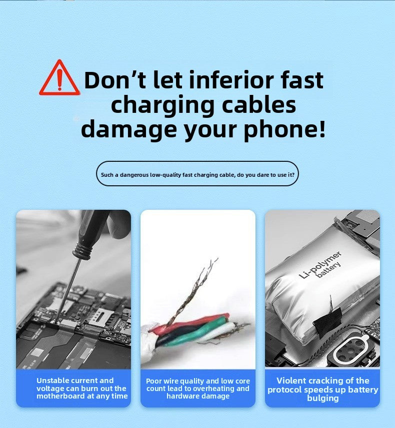 120W Fast Charging Cable for iPhone 14/13/12/11 Pro/XR