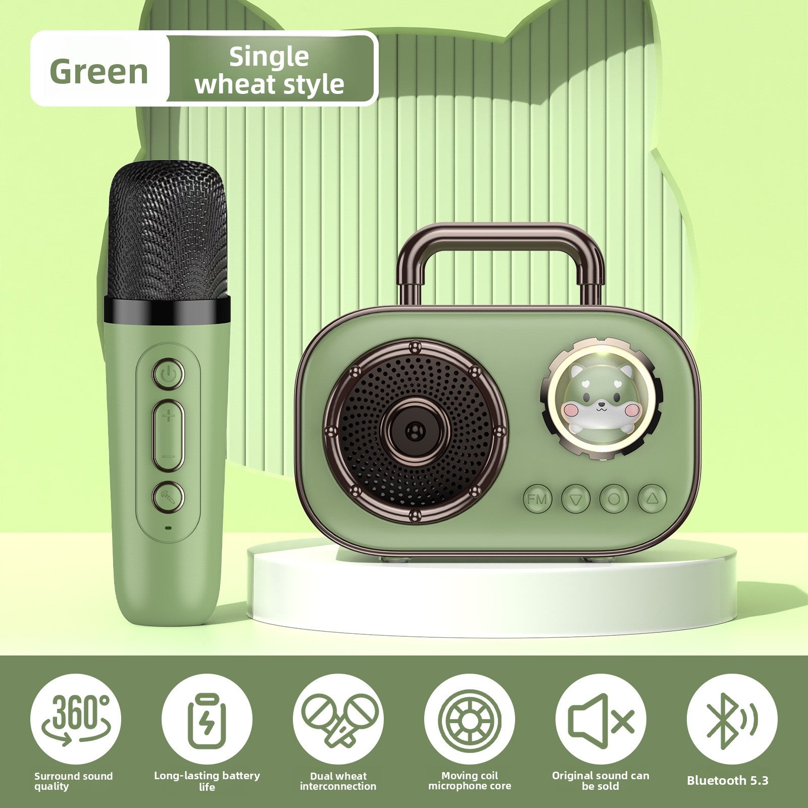 Creative Space Capsule Bluetooth Speaker Portable for Outdoor Singing with Mic