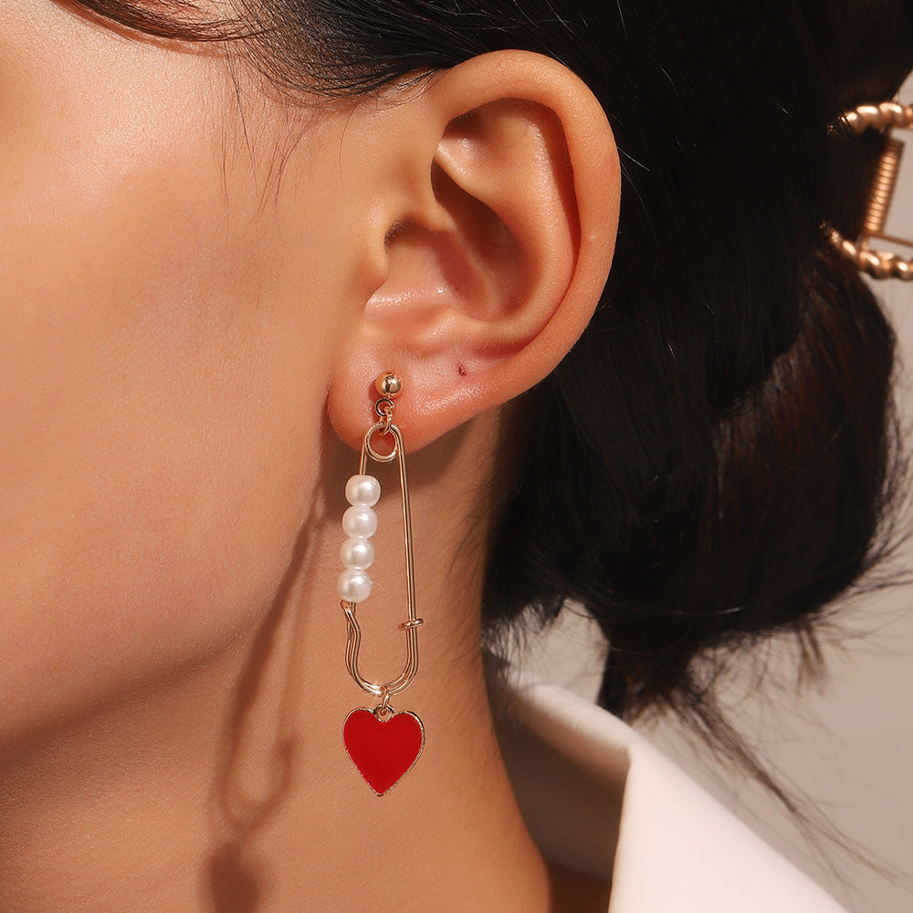 Cold Wind Inspired Personalized Pin Necklace Paper Clip Clavicle Chain Pair