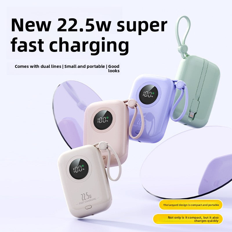 22.5W Power Bank 20000mAh - Built-in Cable for Outdoor Use