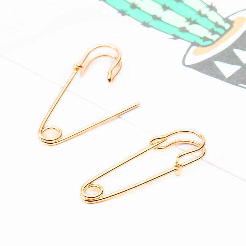 Cold Wind Inspired Personalized Pin Necklace Paper Clip Clavicle Chain Pair