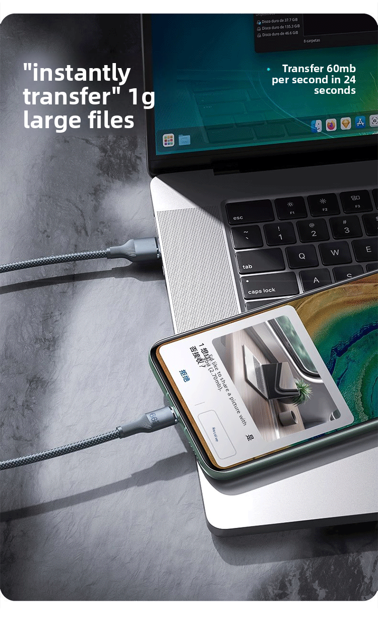 3-in-1 Fast Charging Cable - 6A Universal (iPhone/Android/Type-C)