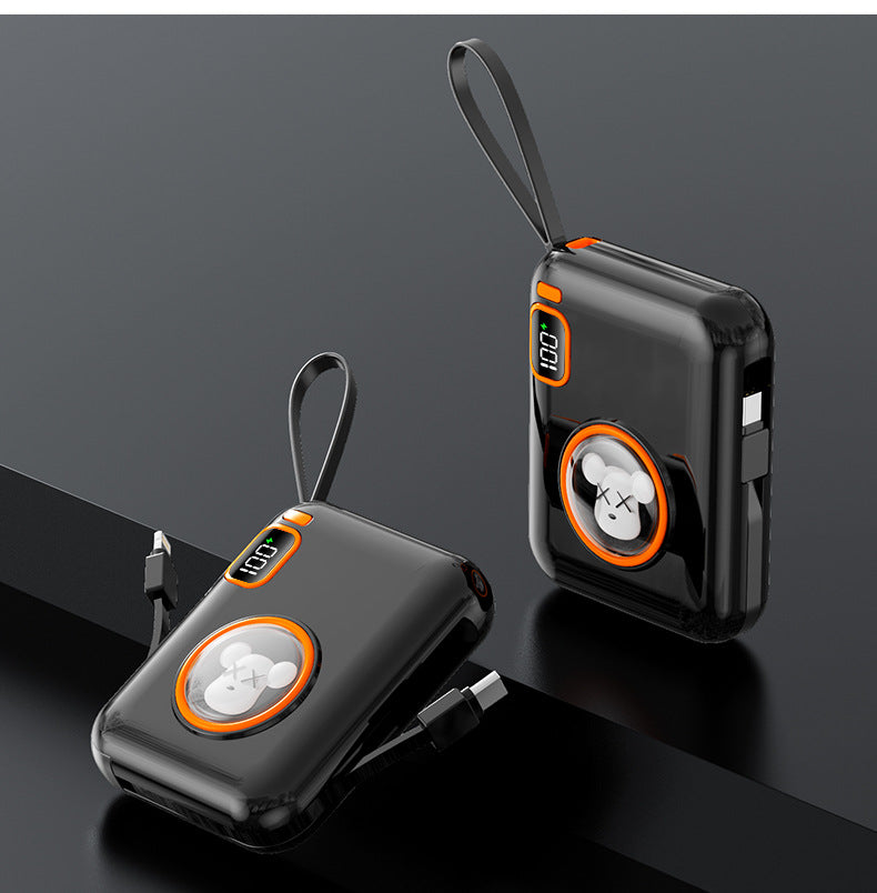 66W Cartoon Power Bank 20000mAh - Built-in Cable with Custom Logo