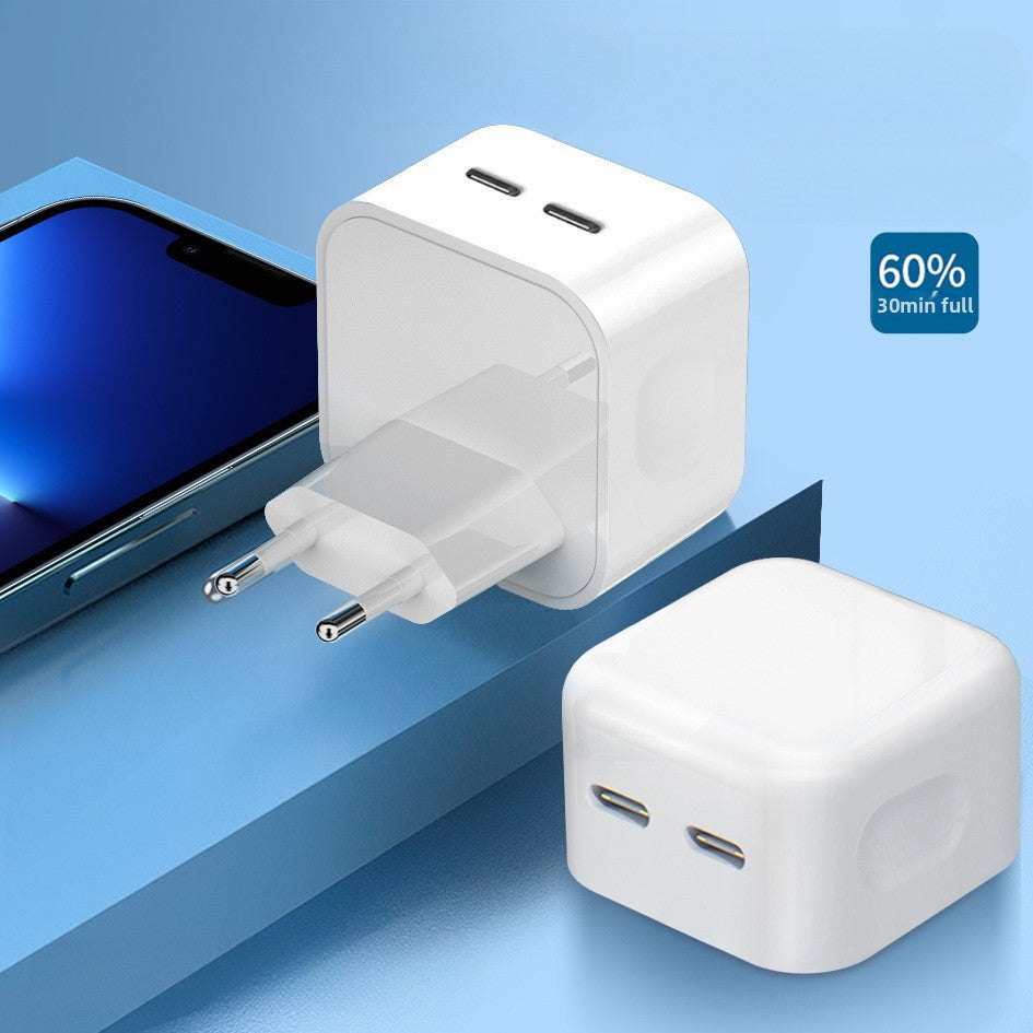50W Fast PD Charger for Apple 15 Dual TYPE-C 35W Charging Ports