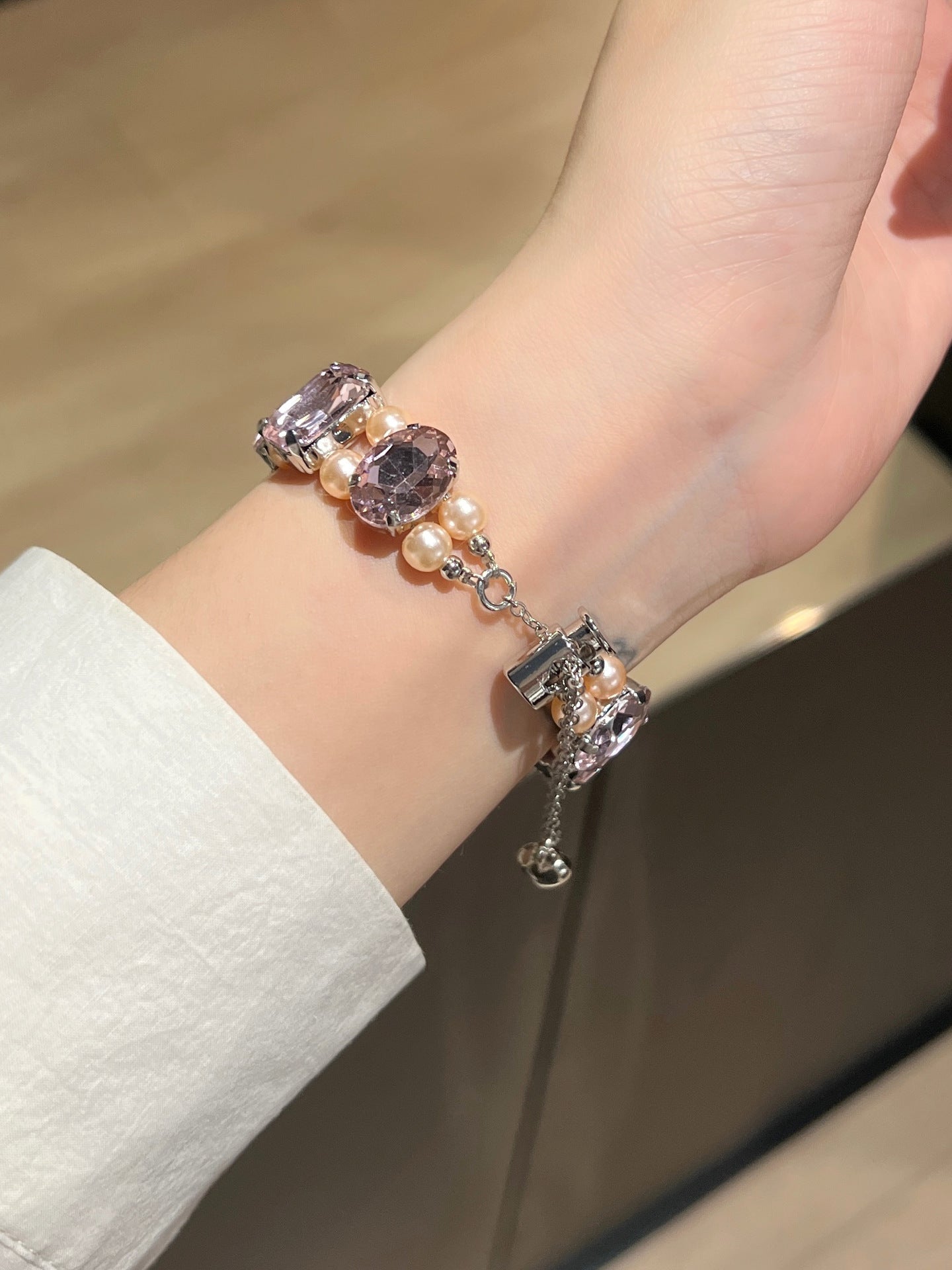 Pearl Square Diamond Zipper Watch Band