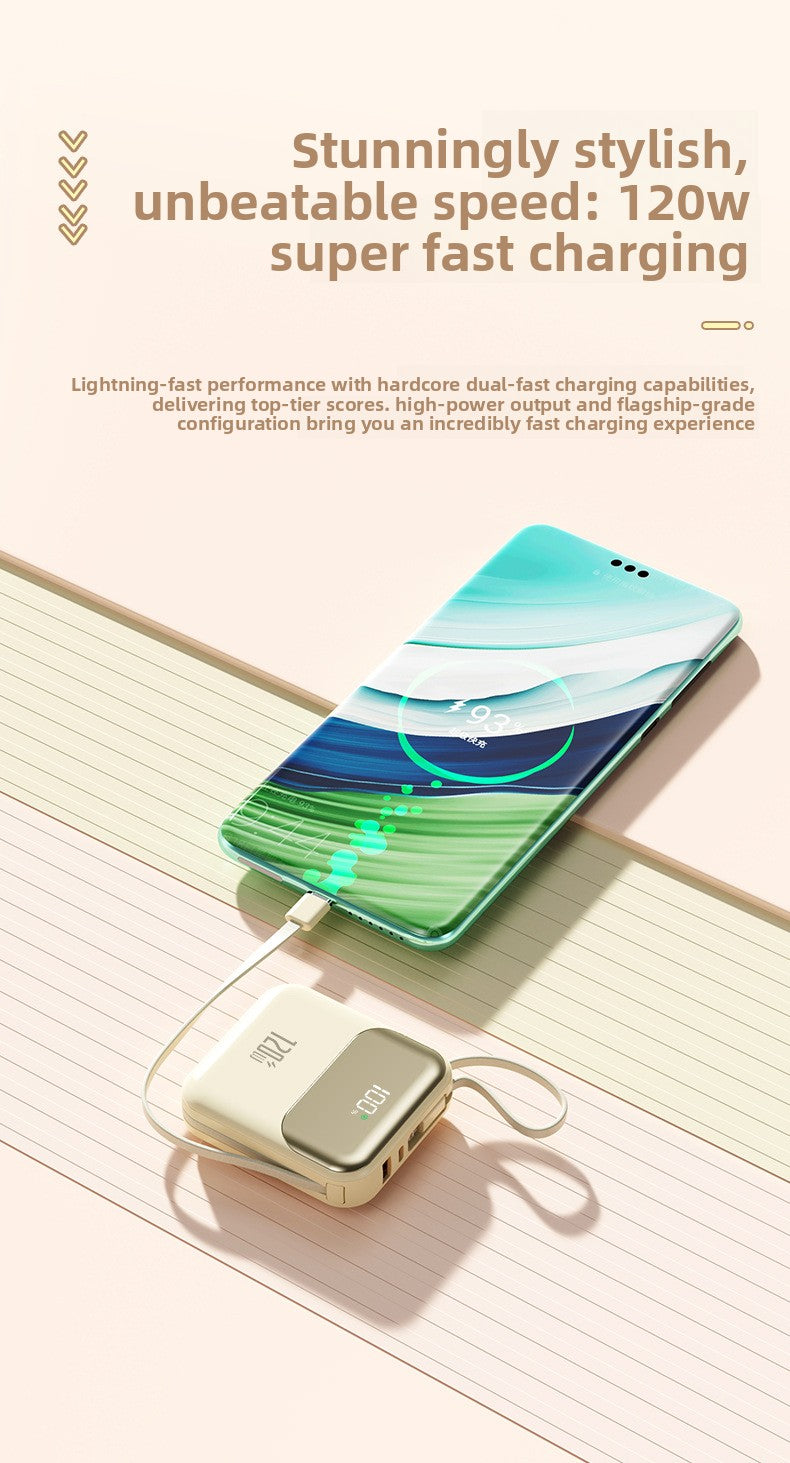 20000mAh Compact Power Bank - Built-in Cable Super Fast Charging