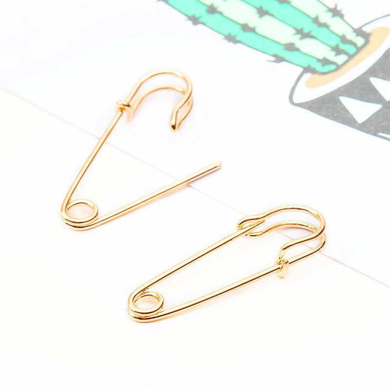 Cold Wind Inspired Personalized Pin Necklace Paper Clip Clavicle Chain Pair