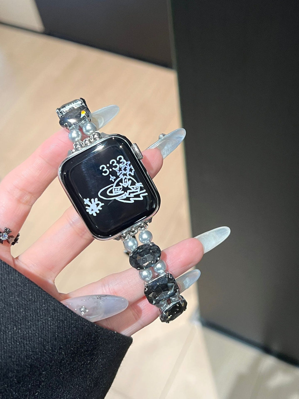 Pearl Square Diamond Zipper Watch Band