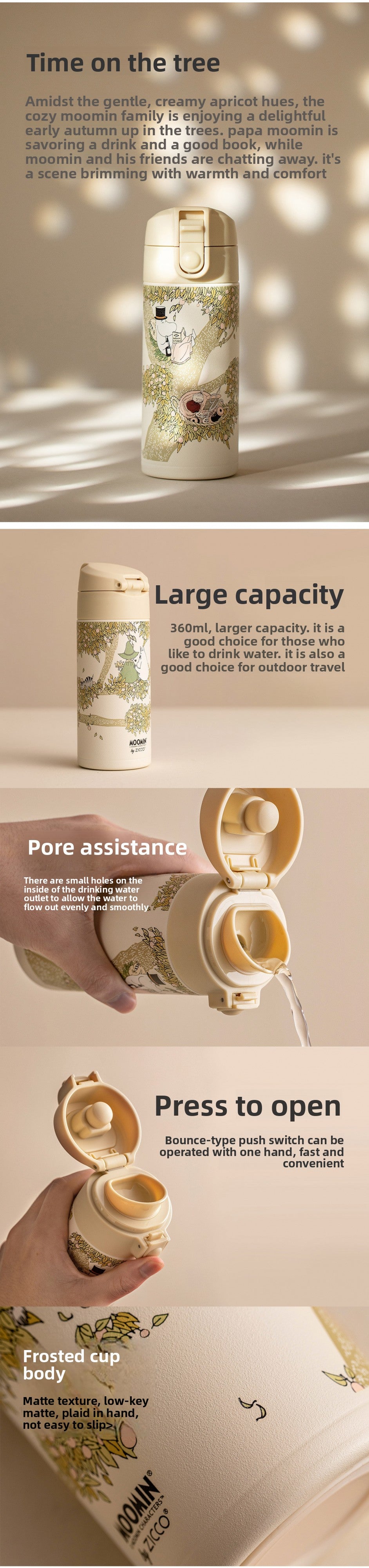 Finland Moomin Cute Portable Stainless Steel Kids Coffee Water Cup