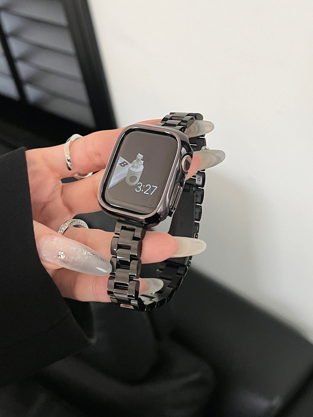 Glossy Slim Triple-Bead Stainless Band for Apple Watch
