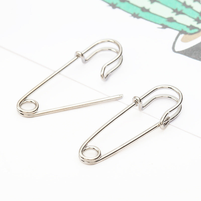 Cold Wind Inspired Personalized Pin Necklace Paper Clip Clavicle Chain Pair