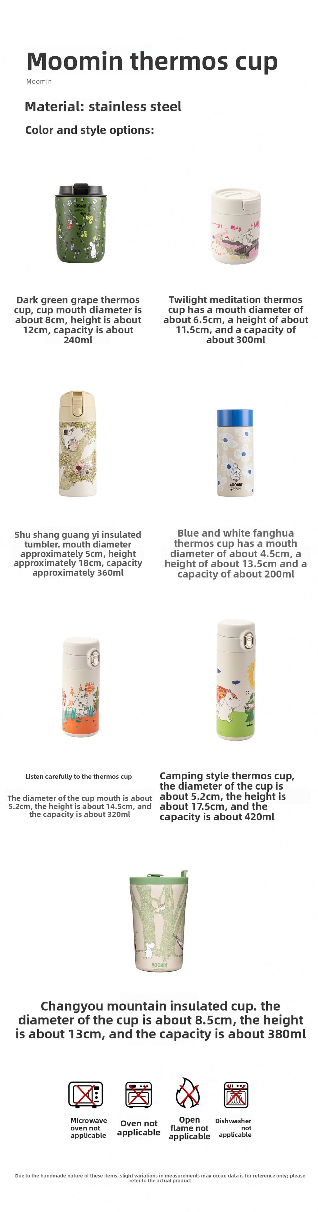 Finland Moomin Cute Portable Stainless Steel Kids Coffee Water Cup