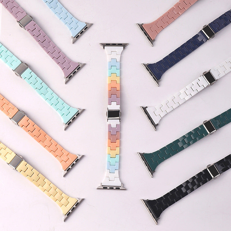 New Model Candy Rainbow Apple iWatch Resin Band for All Series