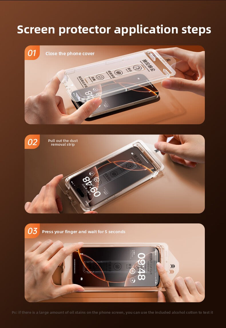 iPhone 17/16 Pro Max Tempered Glass Screen Protector - Anti-Fall Full Coverage