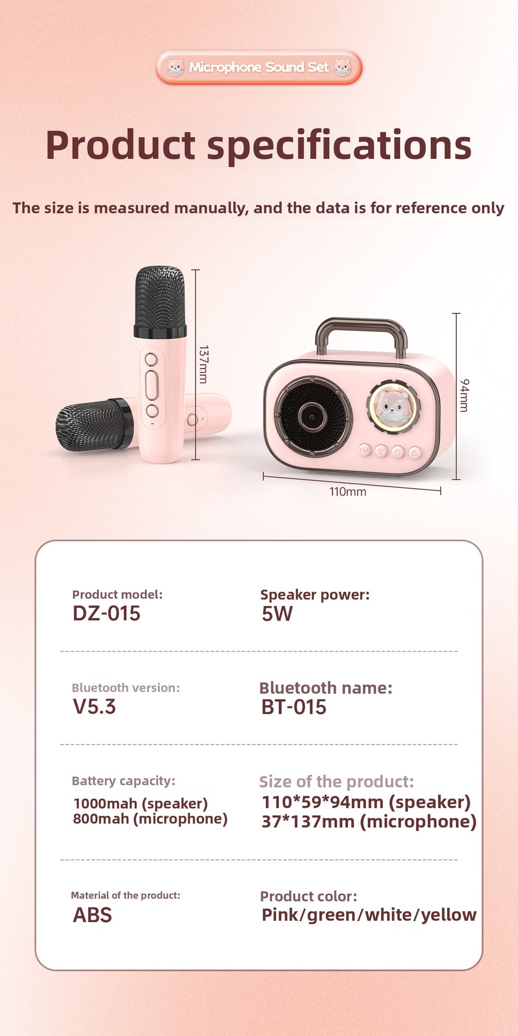 Creative Space Capsule Bluetooth Speaker Portable for Outdoor Singing with Mic