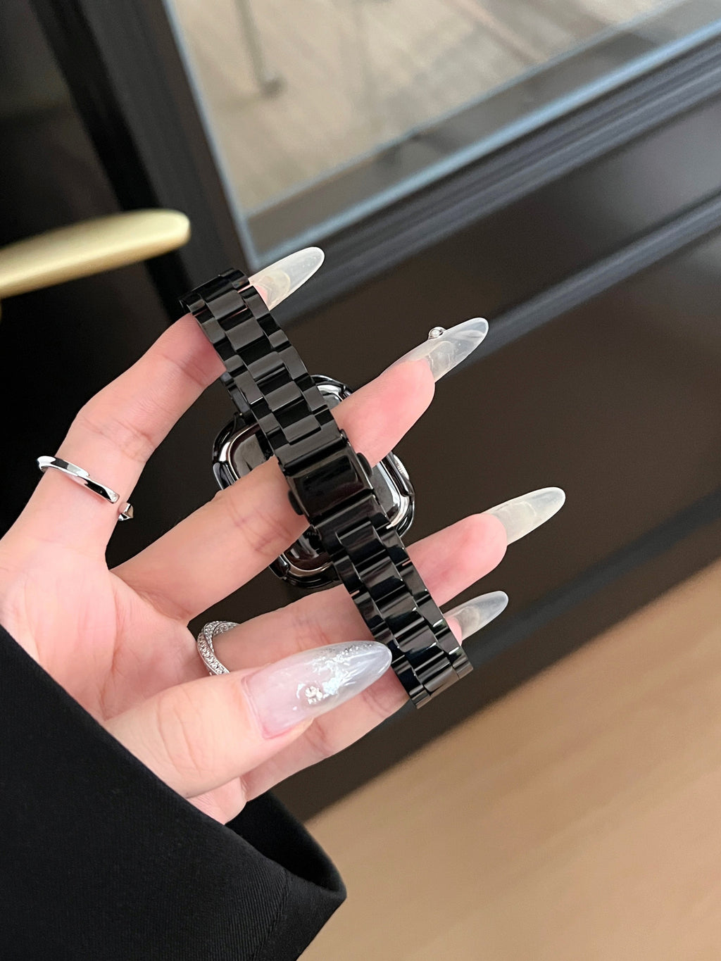 Glossy Slim Triple-Bead Stainless Band for Apple Watch