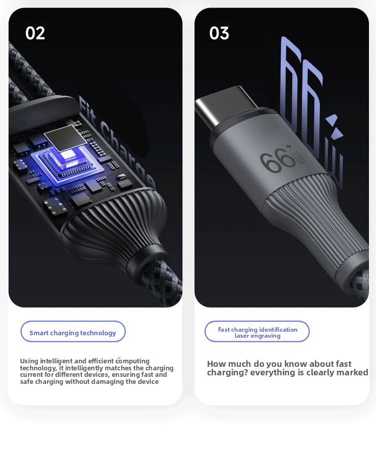 3-in-1 Fast Charging Cable - 6A Universal (iPhone/Android/Type-C)