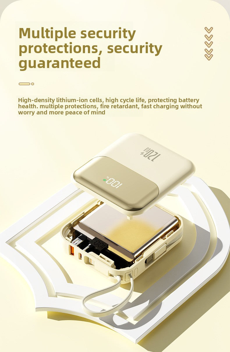 20000mAh Compact Power Bank - Built-in Cable Super Fast Charging