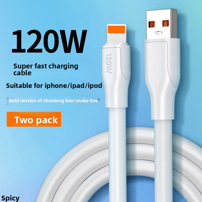 120W Fast Charging Cable for iPhone 14/13/12/11 Pro/XR