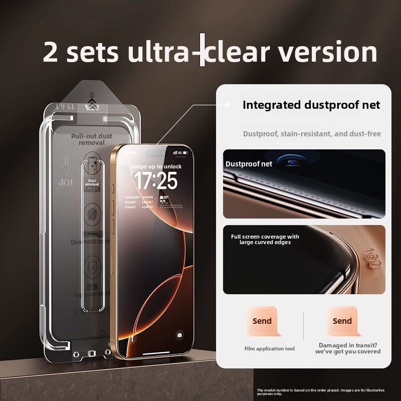 iPhone 17/16 Pro Max Tempered Glass Screen Protector - Anti-Fall Full Coverage