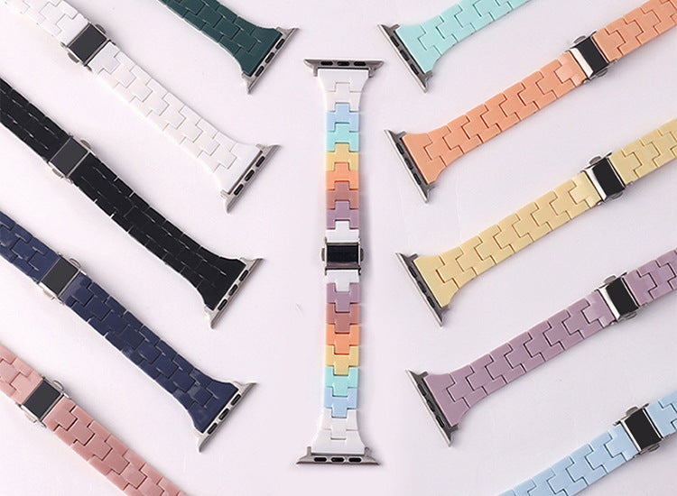 New Model Candy Rainbow Apple iWatch Resin Band for All Series