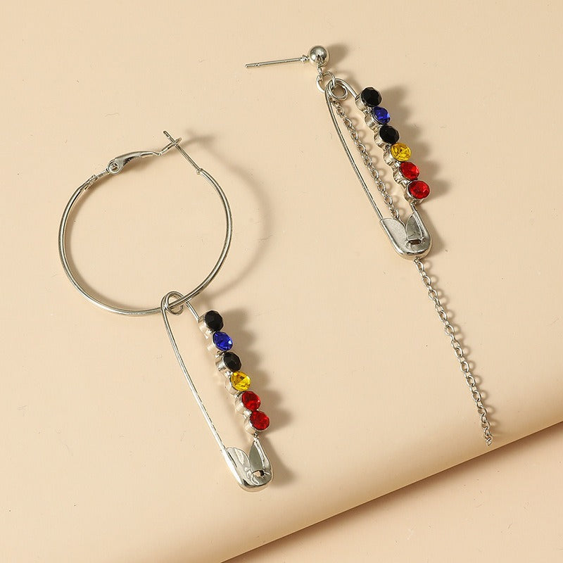 Cold Wind Inspired Personalized Pin Necklace Paper Clip Clavicle Chain Pair