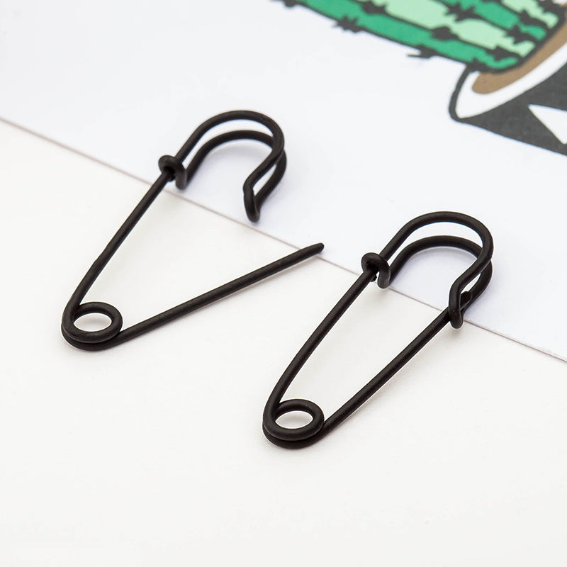 Cold Wind Inspired Personalized Pin Necklace Paper Clip Clavicle Chain Pair