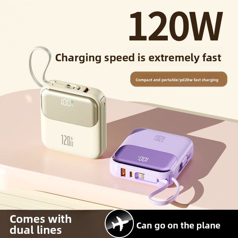 20000mAh Compact Power Bank - Built-in Cable Super Fast Charging