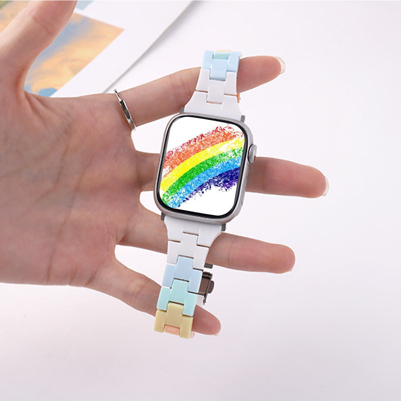 New Model Candy Rainbow Apple iWatch Resin Band for All Series