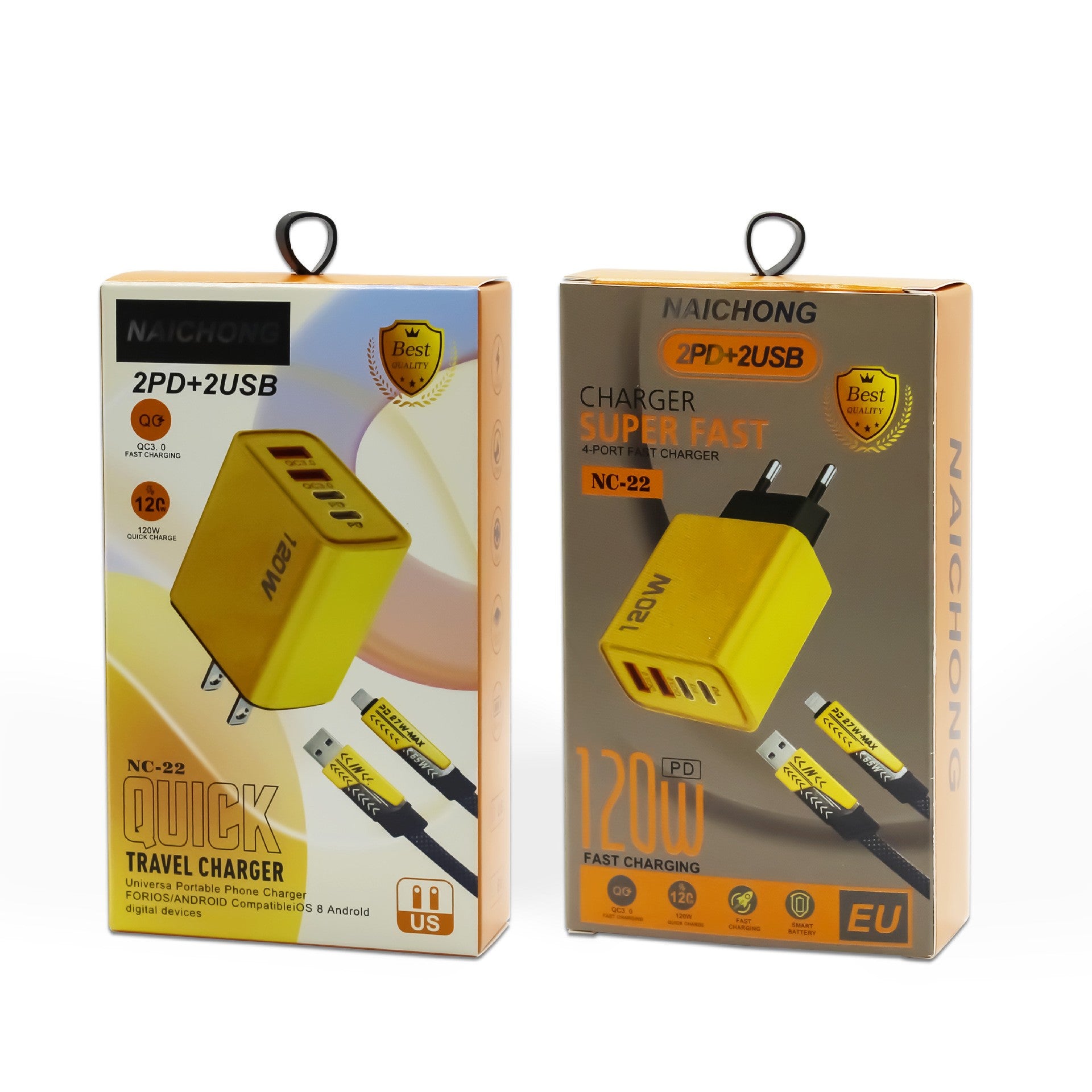 Apple Compatible 120W Multi-Port Charger US EU UK Dual Type-C Cross-Border Set