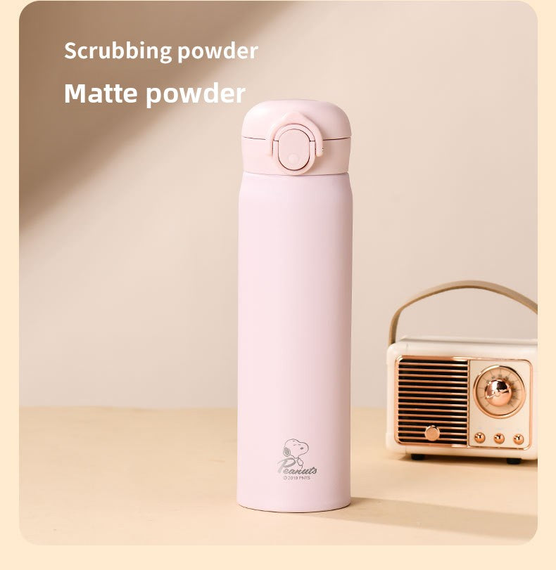 Snoopy Official Cartoon 316 Food Grade Stainless Steel Insulated Cup Portable Flip Lid Car Cup Large Capacity Water Cup