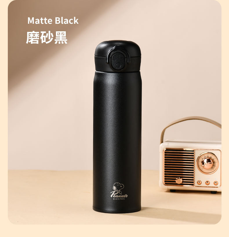 Snoopy Official Cartoon 316 Food Grade Stainless Steel Insulated Cup Portable Flip Lid Car Cup Large Capacity Water Cup