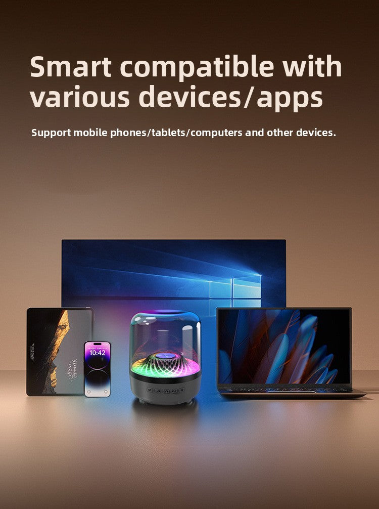 Wireless Bluetooth Speaker with RGB Light - Desktop Subwoofer