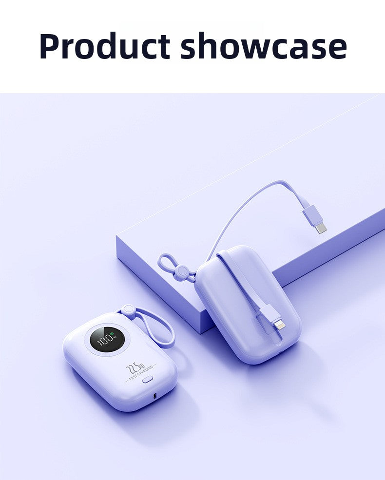 22.5W Power Bank 20000mAh - Built-in Cable for Outdoor Use