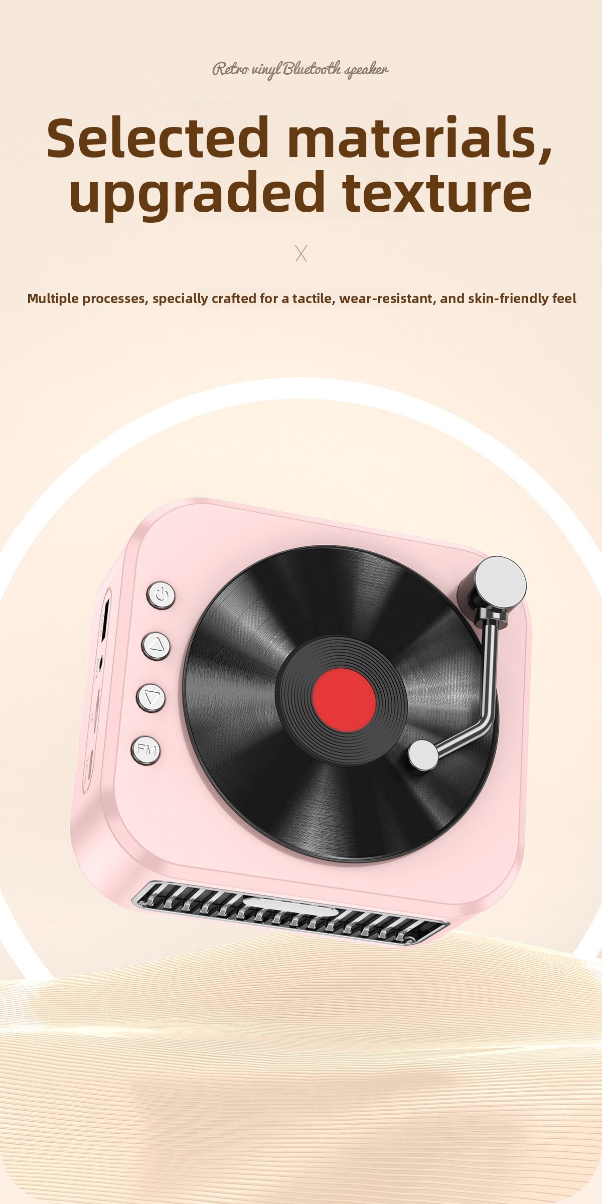 Vinyl Record Style Retro Karaoke Bluetooth Speaker Portable High Quality Sound