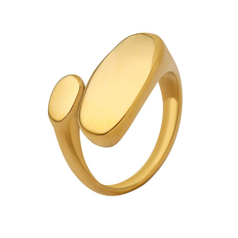 Minimalist Irregular Open Ring Titanium Steel 18k Gold Tail Ring Casting Craft Ring A156