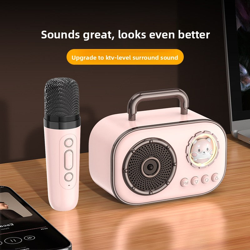 Creative Space Capsule Bluetooth Speaker Portable for Outdoor Singing with Mic