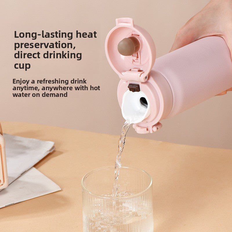 Snoopy Official Cartoon 316 Food Grade Stainless Steel Insulated Cup Portable Flip Lid Car Cup Large Capacity Water Cup